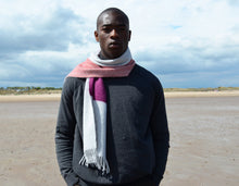 Colour Block hand printed Angora Wool scarf - Staffa 5 menswear