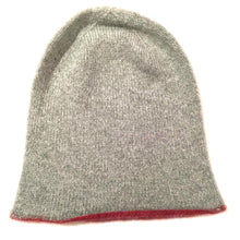 Hand painted coloured edge cashmere hat - Red.