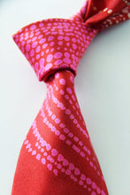 SMALL DOT Red and pink hand printed silk tie.