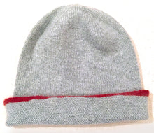 Hand painted coloured edge cashmere hat - Red.