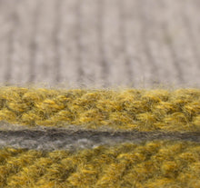 Hand painted coloured edge cashmere hat - yellow detail.