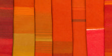 Orange 'Essaouira' striped hand painted tie