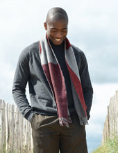 Colour Block hand printed Angora Wool scarf - Staffa 7 menswear