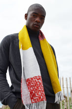 Colour Block hand printed Angora Wool scarf - Staffa 12 menswear