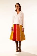 Jane keith Designs hand printed and painted wool skirt 'Linear Stripes' 