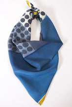 Jane Keith Designs Hand printed silk neckerchief style no 13 - blues