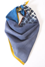 Jane Keith Designs Hand printed silk neckerchief style no 13 - blues