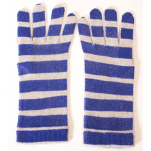 Ladies broad-striped cashmere glove.