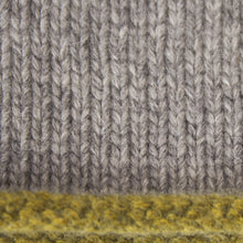 Hand painted coloured edge cashmere hat - yellow detail.