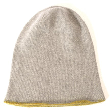 Hand painted coloured edge cashmere hat - yellow.