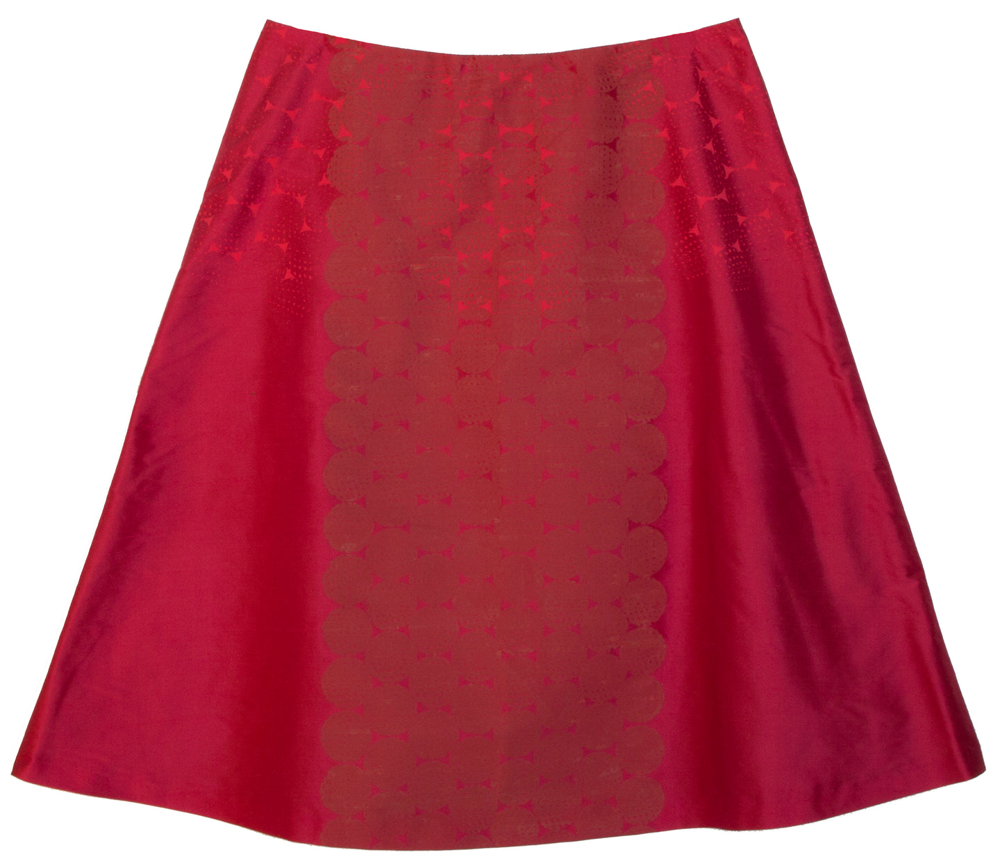 'Guinea' Lipstick Indian Douppion silk A-line skirt