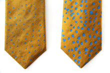 SNOW - Gold and Blue indian douppion silk tie