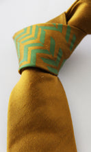 Zig zag indian douppion silk tie