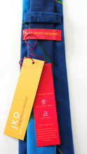 TRIANGLES design - blue sandwashed spun silk tie