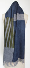 Colour Block hand printed Angora Wool scarf - Staffa 1 womenswear and menswear