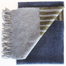 Colour Block hand printed Angora Wool scarf - Staffa 1 womenswear and menswear