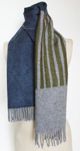 Colour Block hand printed Angora Wool scarf - Staffa 1 womenswear and menswear