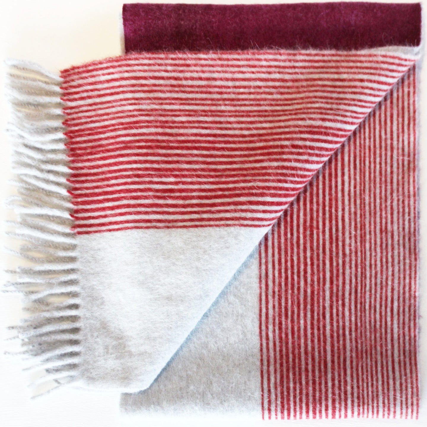 Jane Keith Designs Colour Block hand printed Angora Wool scarf - Staffa 6