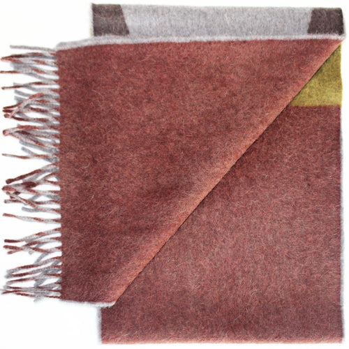 Jane Keith Designs Colour Block hand printed Angora Wool scarf - Staffa 8