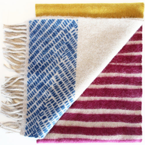 Colour Block hand printed Angora Wool scarf - Staffa 11 menswear