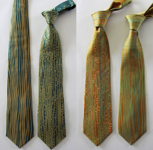 Medium stripe crepe satin silk tie