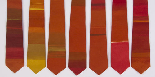 Orange 'Essaouira' striped hand painted tie
