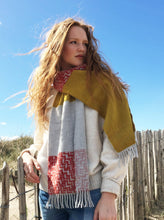 Colour Block hand printed Angora Wool scarf - Staffa 12
